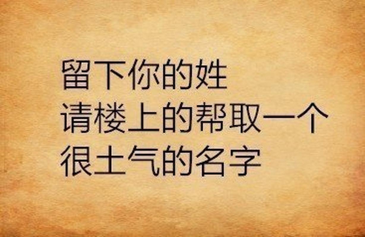 留下你的姓,请楼上的帮取一个很土气的名字? _____________.