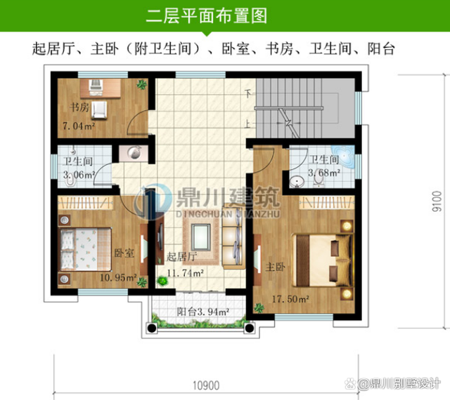 带堂屋三层别墅，欧式风格砖混结构，占地百平造价经济(图6)