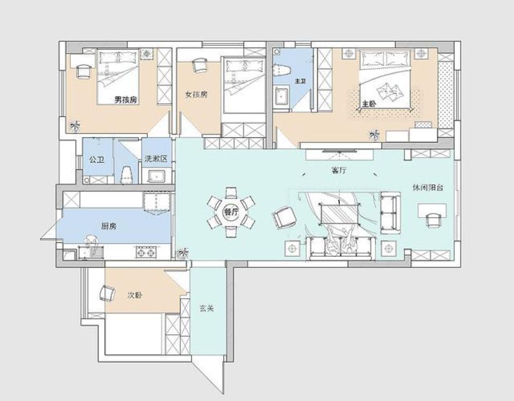 这对江西70后追求高品质生活，把热爱融入132平住宅装修内，超猛(图1)